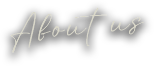 Text in black and gold About us hazine bexleyheath